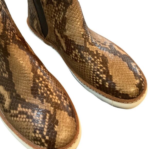 NWT Zara Reptile Snakeskin Brown Ankle Bootie Sneakers 7.5 - Picture 7 of 15